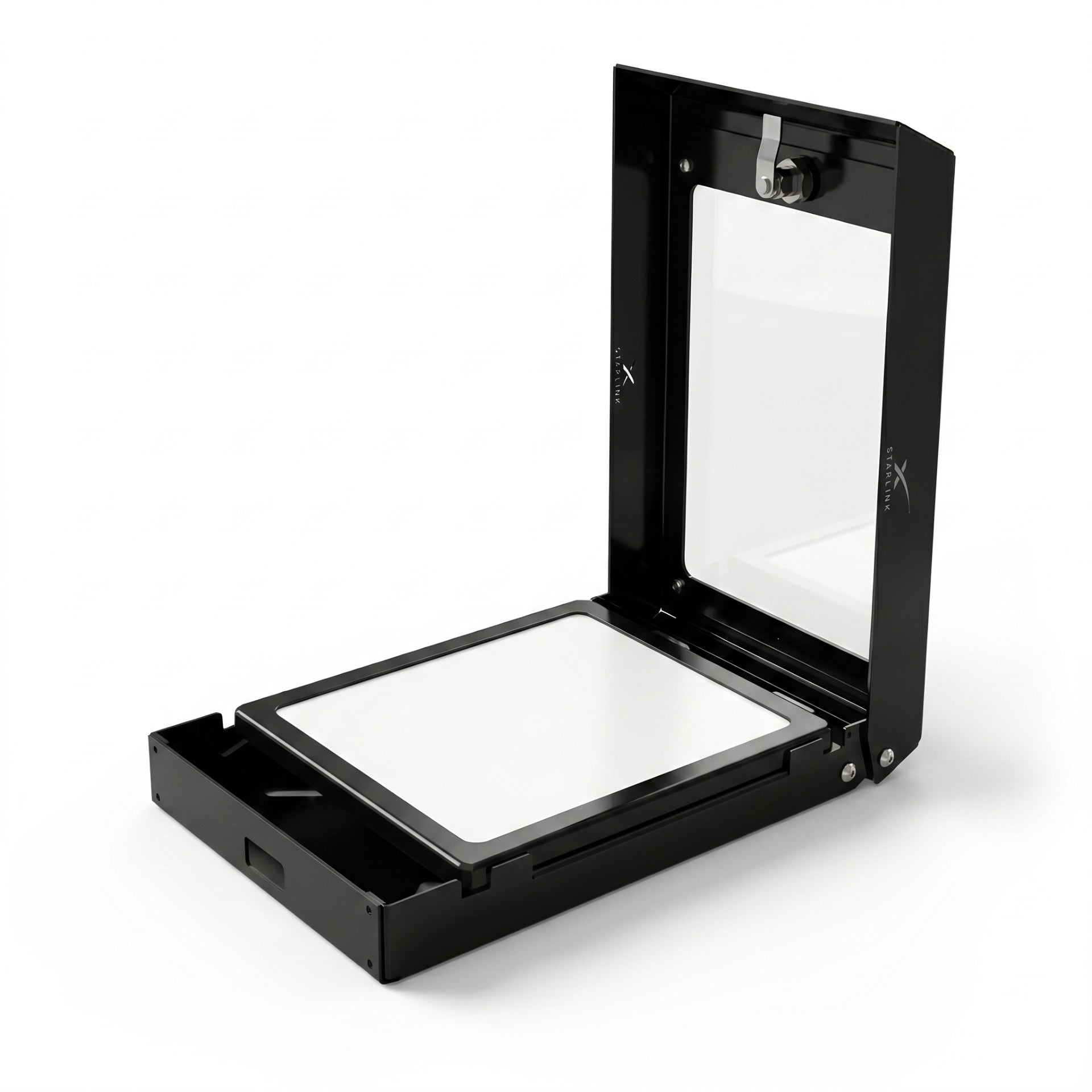 Starlink Mini Mount — open, black finish
